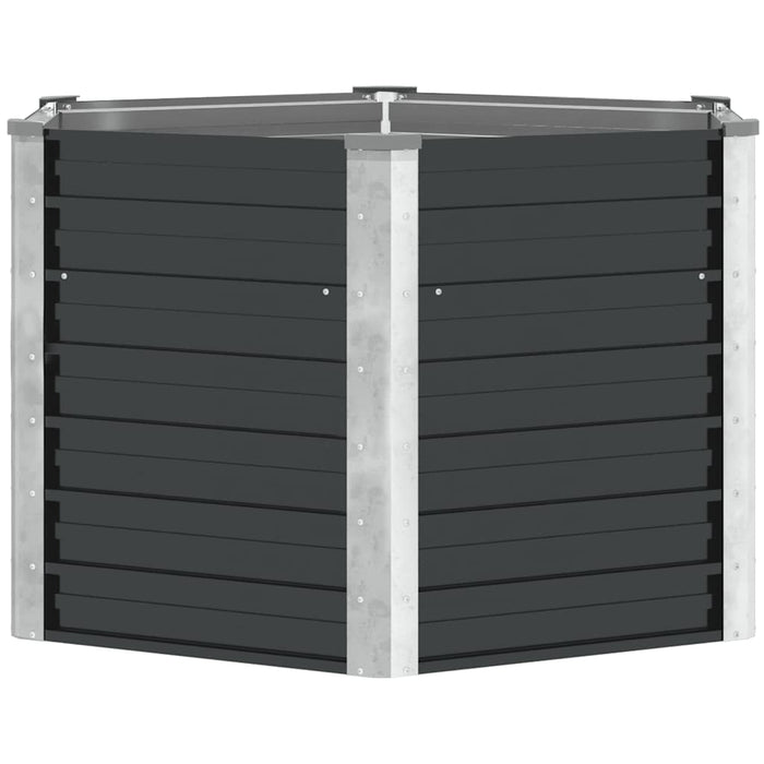 Strat înălțat de grădină antracit 129x129x77 cm oțel galvanizat - WALTI WALTI