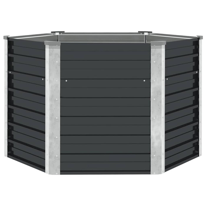 Strat înălțat de grădină antracit 129x129x77 cm oțel galvanizat - WALTI WALTI