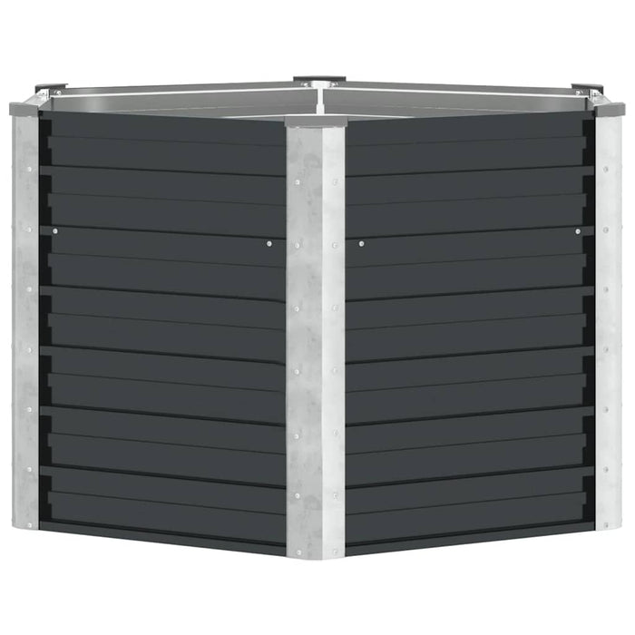 Strat înălțat de grădină antracit 129x129x77 cm oțel galvanizat - WALTI WALTI