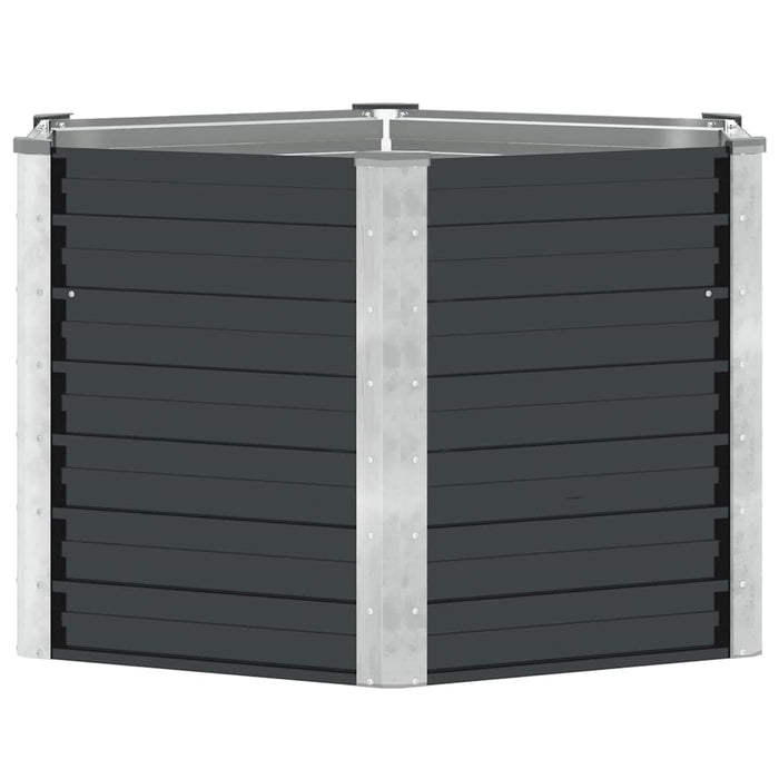 Strat înălțat de grădină antracit 129x129x77 cm oțel galvanizat - WALTI WALTI