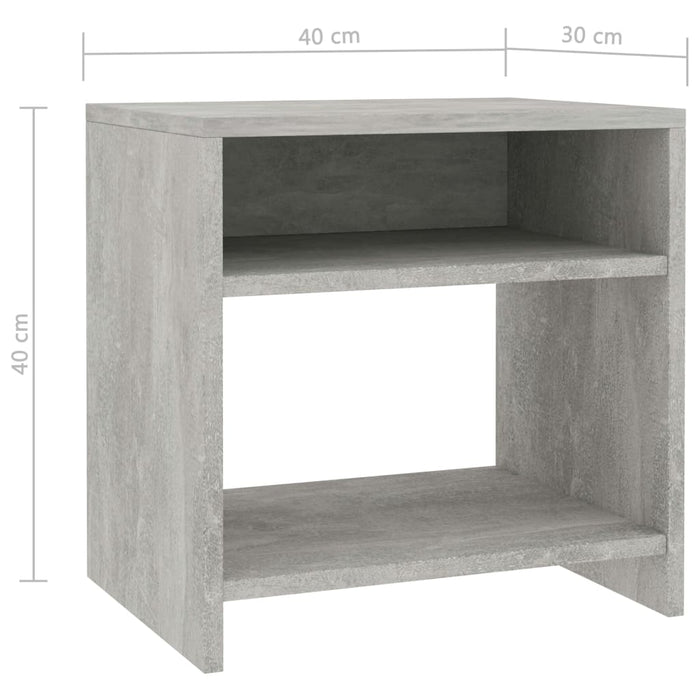 Noptieră, gri beton, 40x30x40 cm, lemn prelucrat - WALTI WALTI