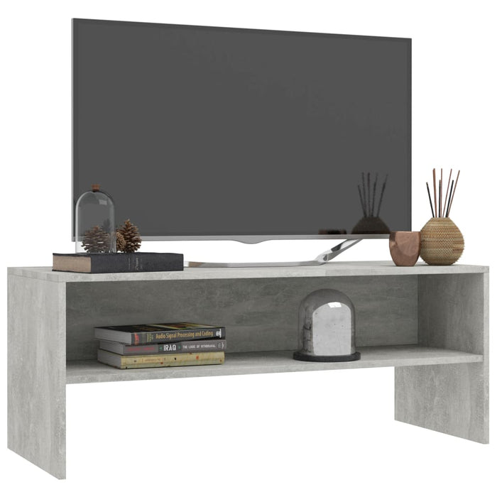 Dulap TV, gri beton, 100x40x40 cm, lemn prelucrat - WALTI WALTI