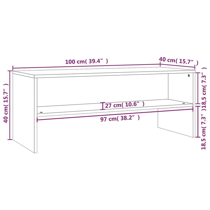 Dulap TV, gri beton, 100x40x40 cm, lemn prelucrat - WALTI WALTI
