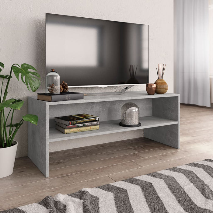 Dulap TV, gri beton, 100x40x40 cm, lemn prelucrat - WALTI WALTI