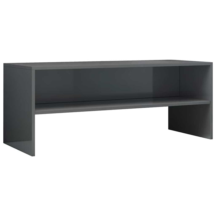 Dulap TV, gri extralucios, 100x40x40 cm, lemn prelucrat WALTI
