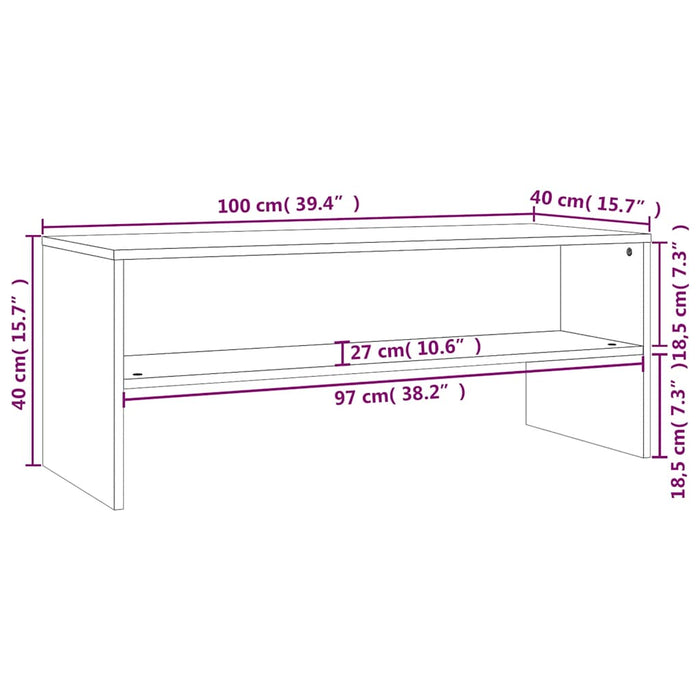 Dulap TV, gri extralucios, 100x40x40 cm, lemn prelucrat WALTI