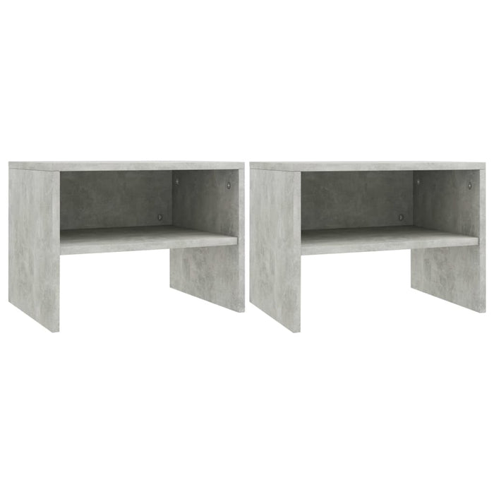 Noptiere, 2 buc., gri beton, 40x30x30 cm, lemn prelucrat - WALTI WALTI
