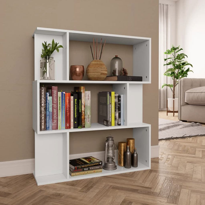 Bibliotecă/Separator cameră, alb, 80x24x96 cm, lemn prelucrat - WALTI WALTI