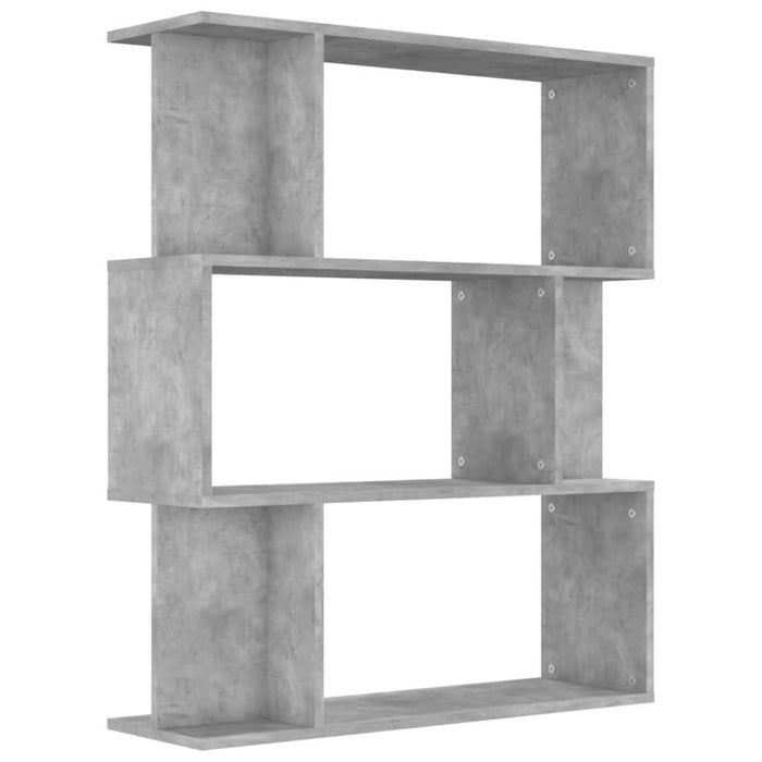 Bibliotecă/Separator, gri beton, 80x24x96 cm, lemn prelucrat - WALTI WALTI
