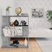 Bibliotecă/Separator, gri beton, 80x24x96 cm, lemn prelucrat - WALTI WALTI