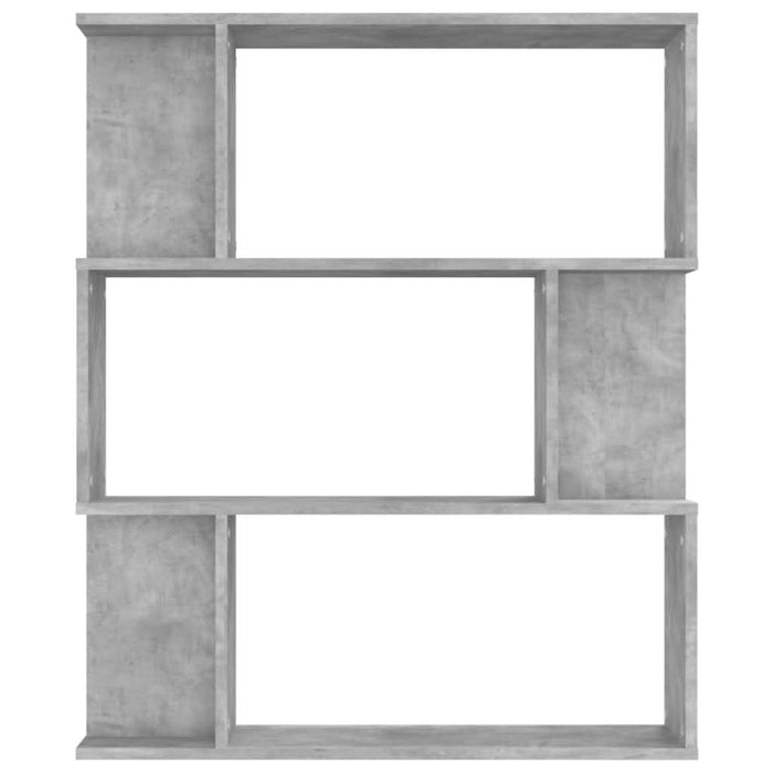 Bibliotecă/Separator, gri beton, 80x24x96 cm, lemn prelucrat - WALTI WALTI