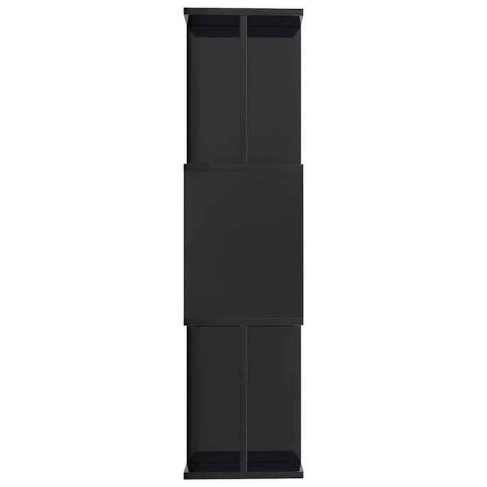 Bibliotecă/Separator cameră, negru extralucios, 80x24x96 cm PAL WALTI