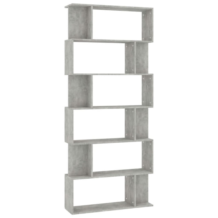 Bibliotecă/Separator, gri beton, 80x24x192 cm, lemn prelucrat - WALTI WALTI