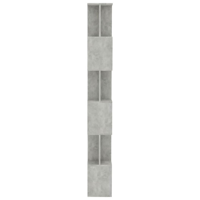 Bibliotecă/Separator, gri beton, 80x24x192 cm, lemn prelucrat - WALTI WALTI