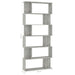 Bibliotecă/Separator, gri beton, 80x24x192 cm, lemn prelucrat - WALTI WALTI