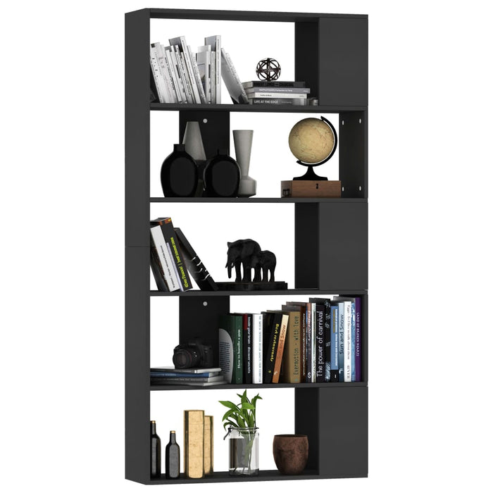 Bibliotecă/Separator cameră negru, 80x24x159 cm, lemn prelucrat - WALTI WALTI