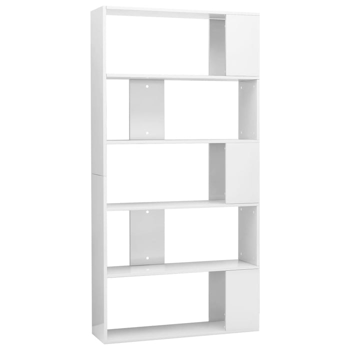 Bibliotecă/Separator cameră, alb extralucios, 80x24x159 cm, PAL - WALTI WALTI