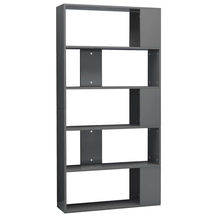 Bibliotecă/Separator cameră gri extralucios 80x24x159 cm PAL WALTI