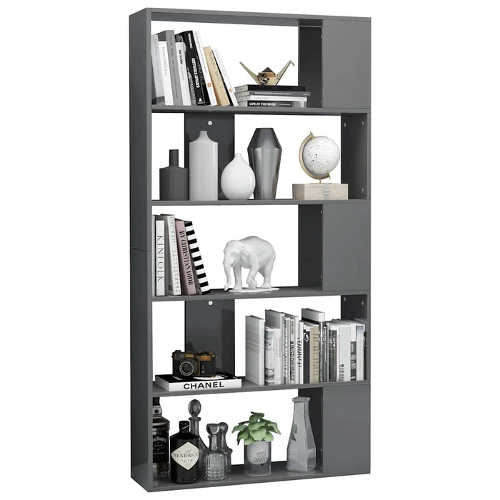 Bibliotecă/Separator cameră gri extralucios 80x24x159 cm PAL WALTI
