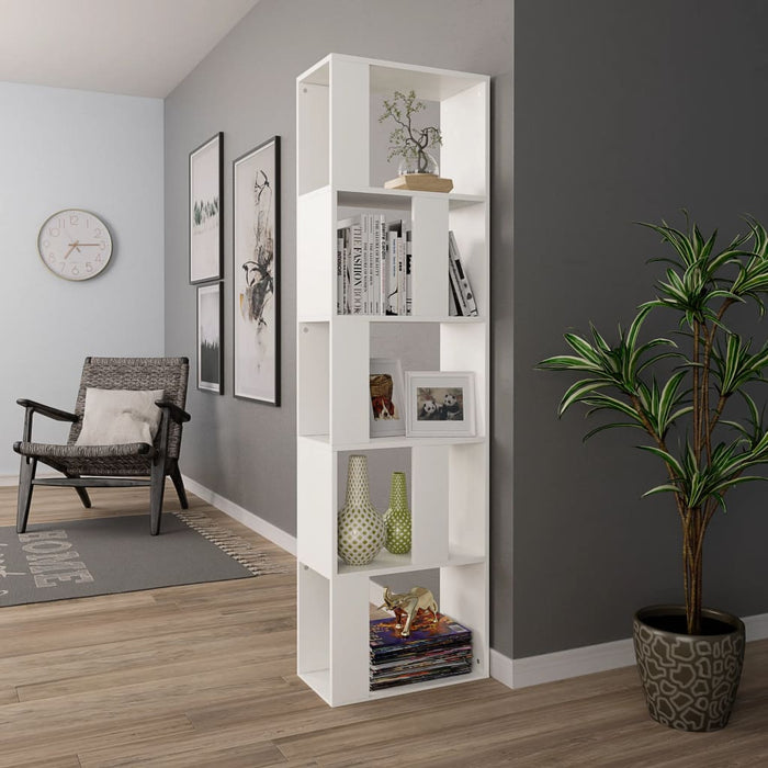 Bibliotecă/Separator cameră, alb, 45x24x159 cm, lemn prelucrat - WALTI WALTI