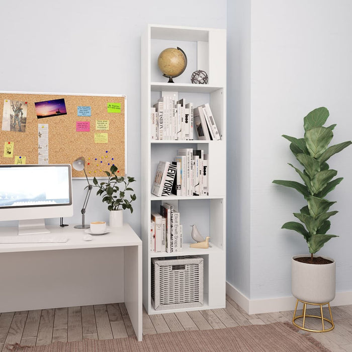 Bibliotecă/Separator cameră, alb, 45x24x159 cm, lemn prelucrat - WALTI WALTI