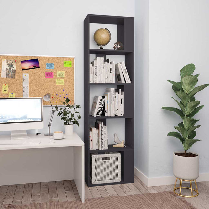Bibliotecă/Separator cameră, gri, 45x24x159 cm, PAL WALTI