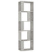 Bibliotecă/Separator, gri beton, 45x24x159 cm, lemn prelucrat - WALTI WALTI