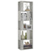 Bibliotecă/Separator, gri beton, 45x24x159 cm, lemn prelucrat - WALTI WALTI
