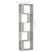 Bibliotecă/Separator, gri beton, 45x24x159 cm, lemn prelucrat - WALTI WALTI