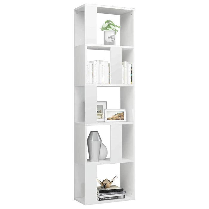Bibliotecă/Separator alb extralucios 45x24x159cm lemn prelucrat WALTI