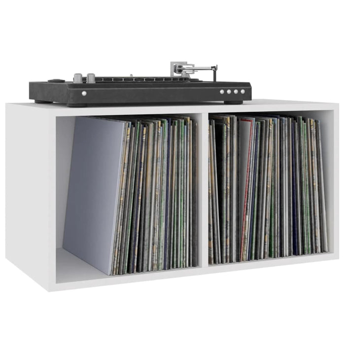 Cutie de depozitare viniluri, alb, 71x34x36 cm, lemn compozit - WALTI WALTI