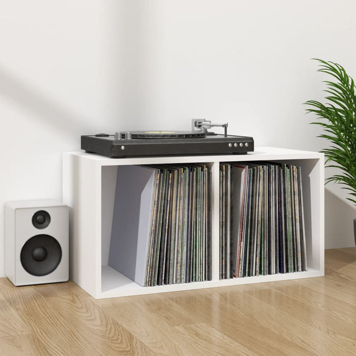 Cutie de depozitare viniluri, alb, 71x34x36 cm, lemn compozit - WALTI WALTI
