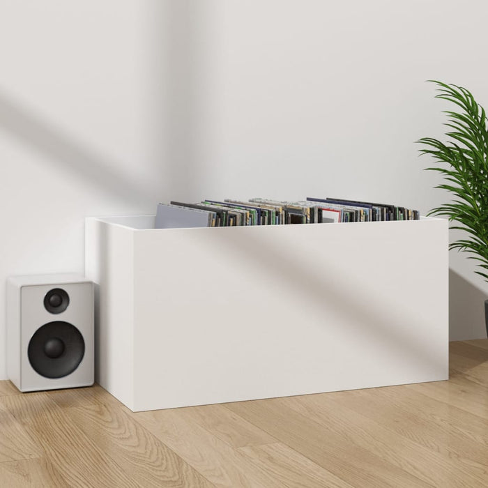 Cutie de depozitare viniluri, alb, 71x34x36 cm, lemn compozit - WALTI WALTI