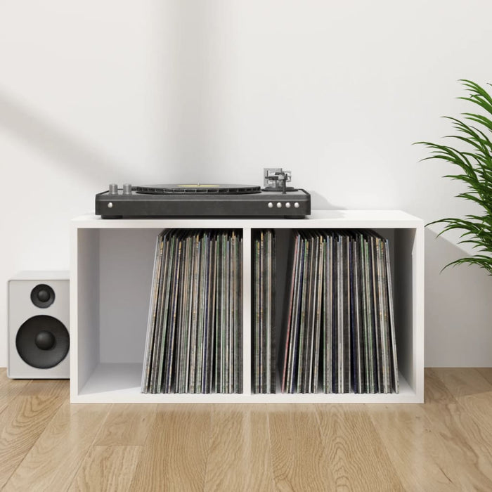 Cutie de depozitare viniluri, alb, 71x34x36 cm, lemn compozit - WALTI WALTI