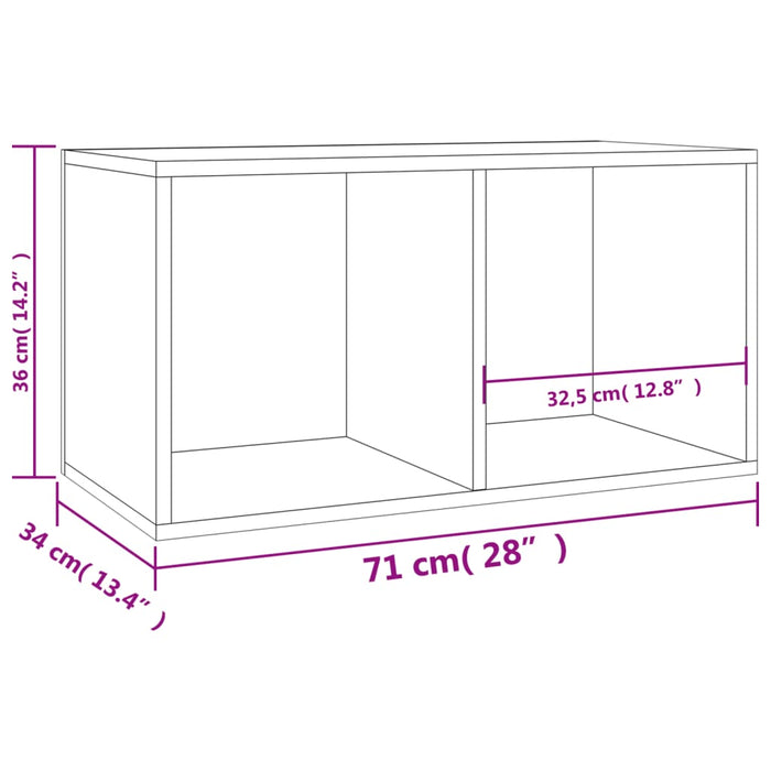 Cutie de depozitare viniluri, gri, 71x34x36 cm, lemn compozit - WALTI WALTI