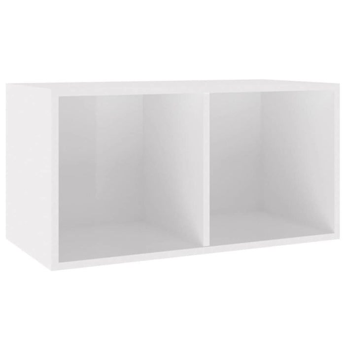 Cutie de depozitare viniluri, alb extralucios, 71x34x36 cm lemn - WALTI WALTI