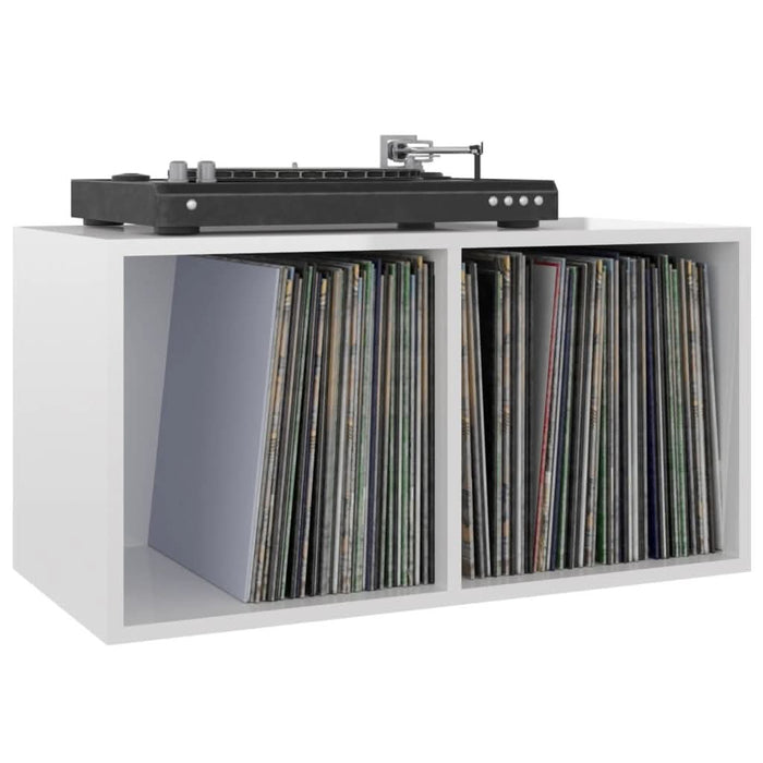 Cutie de depozitare viniluri, alb extralucios, 71x34x36 cm lemn - WALTI WALTI
