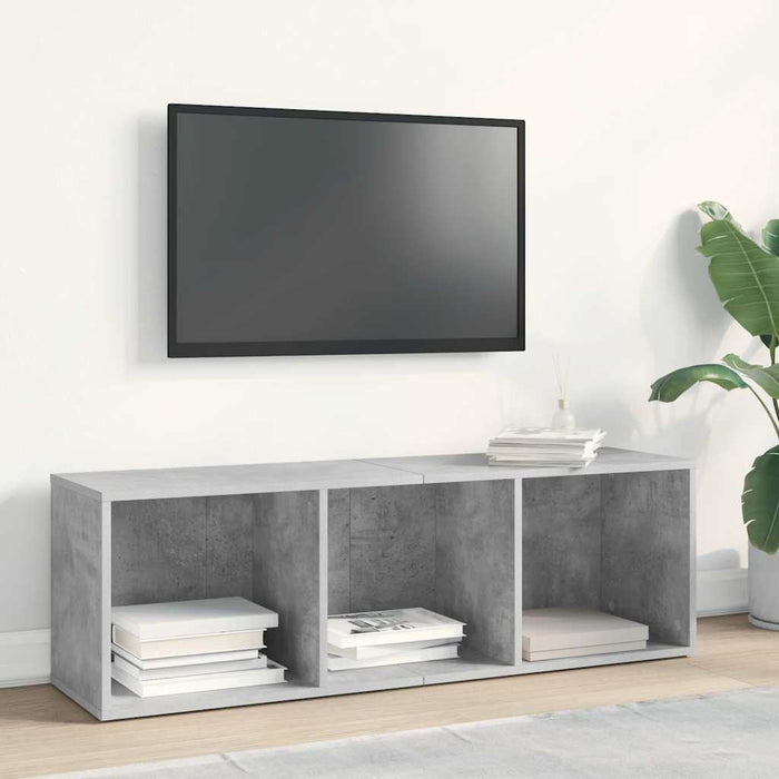 Bibliotecă/Dulap TV, gri beton, 36x30x114 cm, lemn prelucrat - WALTI WALTI