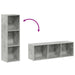 Bibliotecă/Dulap TV, gri beton, 36x30x114 cm, lemn prelucrat - WALTI WALTI