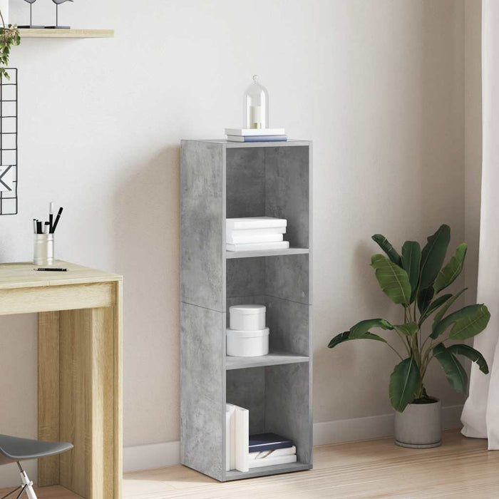 Bibliotecă/Dulap TV, gri beton, 36x30x114 cm, lemn prelucrat - WALTI WALTI