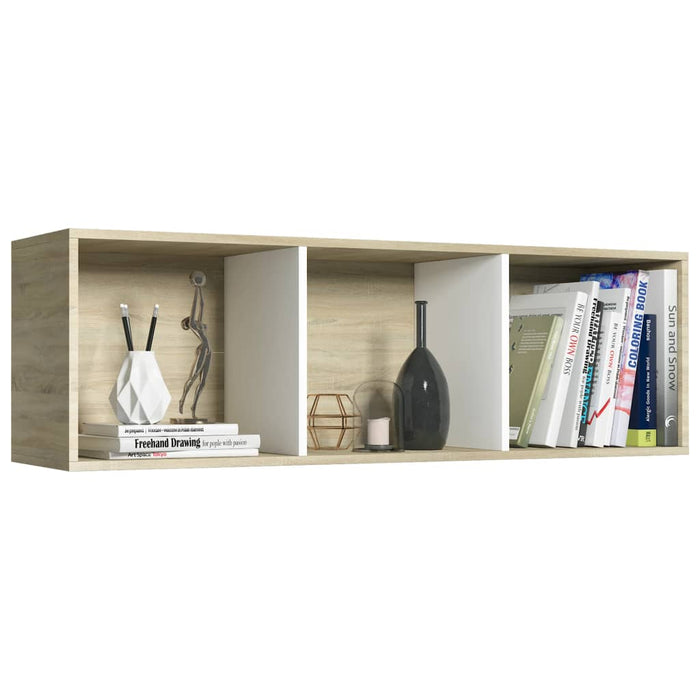 Bibliotecă/Dulap TV alb/stejar sonoma 36x30x114cm lemn compozit - WALTI WALTI