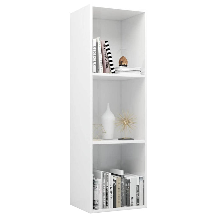 Bibliotecă/Comodă TV, alb lucios, 36 x 30 x 114 cm, PAL WALTI