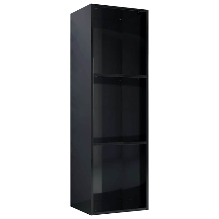 Bibliotecă/Comodă TV, negru extralucios, 36x30x114 cm, PAL WALTI