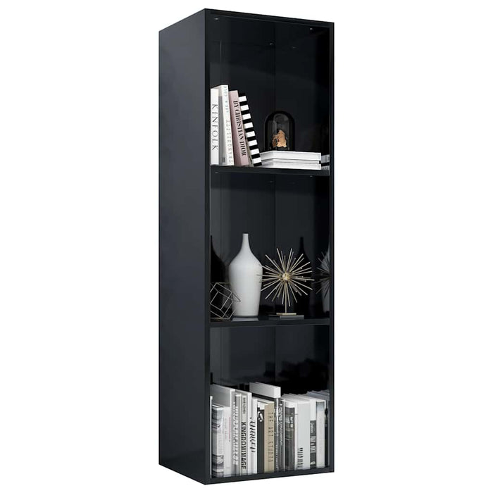Bibliotecă/Comodă TV, negru extralucios, 36x30x114 cm, PAL WALTI