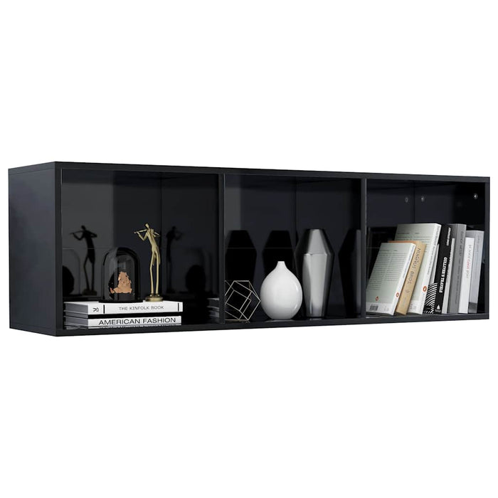 Bibliotecă/Comodă TV, negru extralucios, 36x30x114 cm, PAL WALTI