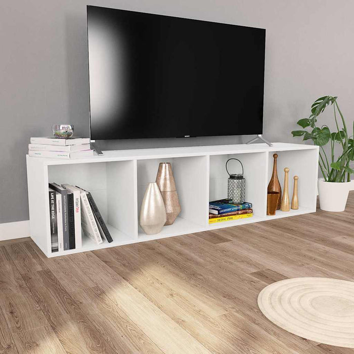 Bibliotecă/Dulap TV, alb, 36x30x143 cm, lemn prelucrat WALTI