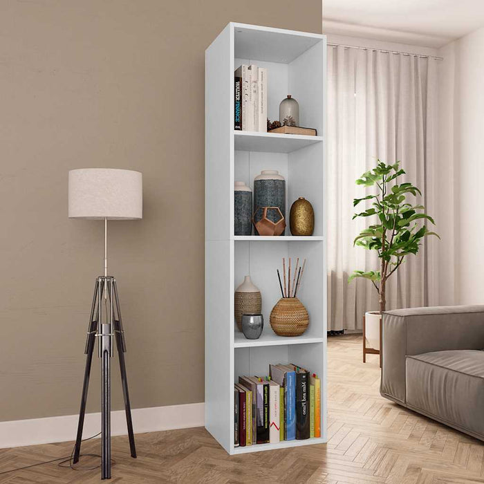 Bibliotecă/Dulap TV, alb, 36x30x143 cm, lemn prelucrat WALTI