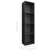 Bibliotecă/Dulap TV, negru, 36x30x143 cm, lemn prelucrat - WALTI WALTI