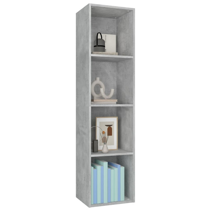 Bibliotecă/Dulap TV, gri beton, 36x30x143 cm, lemn prelucrat - WALTI WALTI