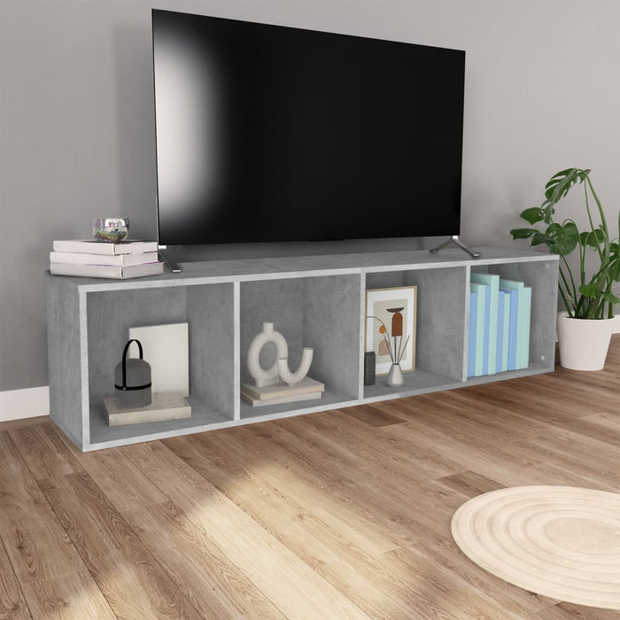 Bibliotecă/Dulap TV, gri beton, 36x30x143 cm, lemn prelucrat - WALTI WALTI